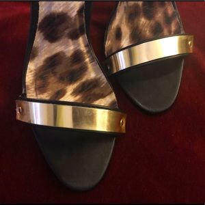 Pacsun black high heels with gold